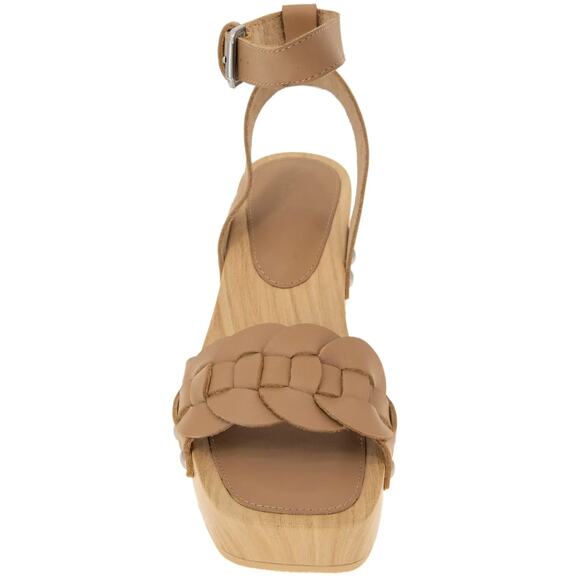 Splendid Barie Leather and Wood Clog Braided Sandals in Beige Women's sz. 7.5 - Picture 2 of 10